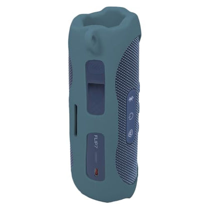 Silicone Cover Skin for JBL Flip 7 Portable Bluetooth Speaker (Blue) - color: Blue