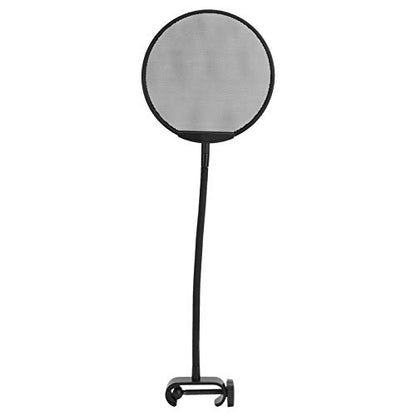 Microphone Filter, Microphone Wind Screen, Adjustable 5 Microphone Filter, Gooseneck Clip Steel Mic Mesh (All Black)