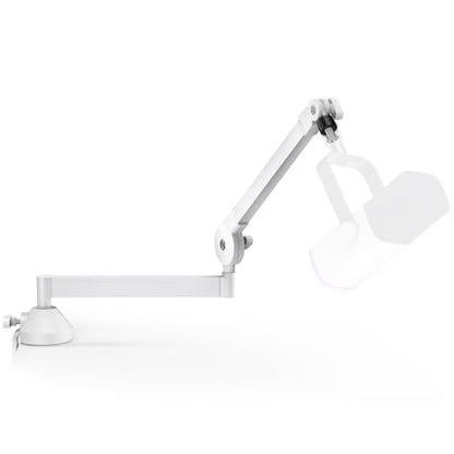 InnoGear Mic Arm Low Profile Microphone Boom Arm Mic Stand 360° Flex, White | Vibration Resistant, 3.3 lbs Weight Capacity, Extendable up to 25.6", Multiple Adapters, for Desk Thickness Within 2.75" - color: White, style: Low-profile A
