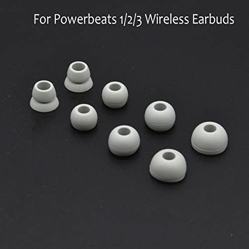 Replacement Silicone Eartips Earbuds Eargels Compatible with Beats by dr dre Powerbeats 3 Wireless Stereo Earphones (Grey) - color: Grey
