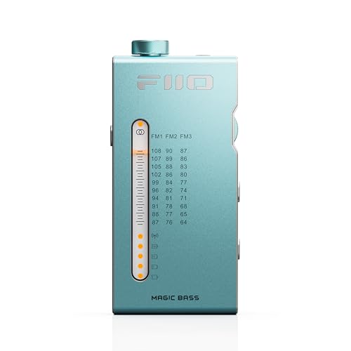 FiiO RR11 Portable HiFi FM Stereo Radio Receiver with Analog PVR Tuning, BASS+3D Sound Effects, 64MHz-108MHz (Blue) - color: Blue