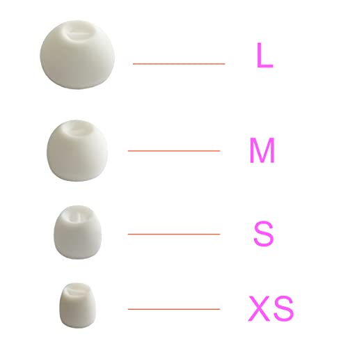 Universal Replacement Ear Tips XS/S/M/L, Extra Small Silicone Earbuds Tips | 8 Pairs White, Soft Silicone In-Ear Earphone Replacement Accessories - color: Sennheiser - White