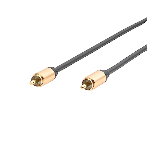 Upgraded Audio Video Cable,RCA Coaxial Cable with Male to Male 24K Gold Plated Plug,Video/Audio AV Extension Shielded Cord for Subwoofer Rear View Parking Camera (5m/16ft) - size: 5m/16ft