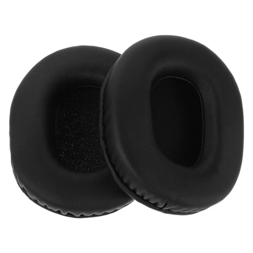 2Pcs Oval Foam Earphone Sponge Covers Replacement Ear Pads for Headphones and Office Headsets, Sweat-Resistant Earbud Pad Protectors, Black 100X80Mm for Long Wear Use