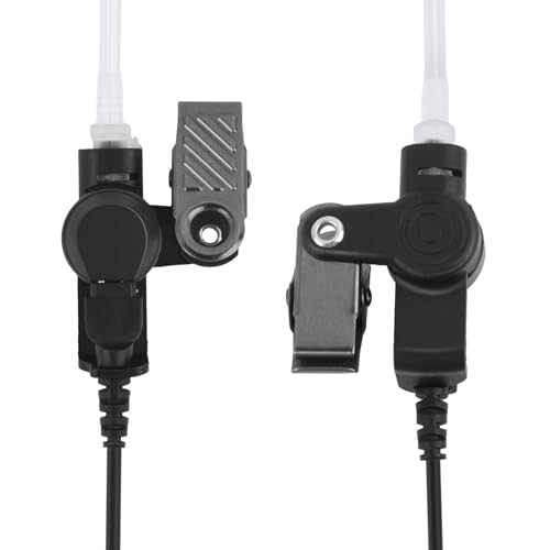 2 Wire Acoustic Tube Ear Piece Ptt Mic Earpiece Two Way Radio Headset for Motorola Talkabout Walkie Talkie T260tp(Black,Wired)