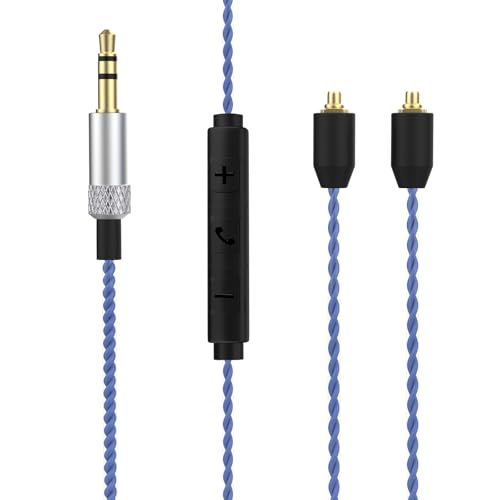 SE215 Pro Cable for Shure SE215, SE315, SE425, SE425 Pro, SE535, SE846 | MMCX Cable with Mic for Shure AONIC 3, AONIC 4, AONIC 5, UE900 Earphones, PS4, PS5, PC, Tablets, Laptops, Smartphones, 4ft