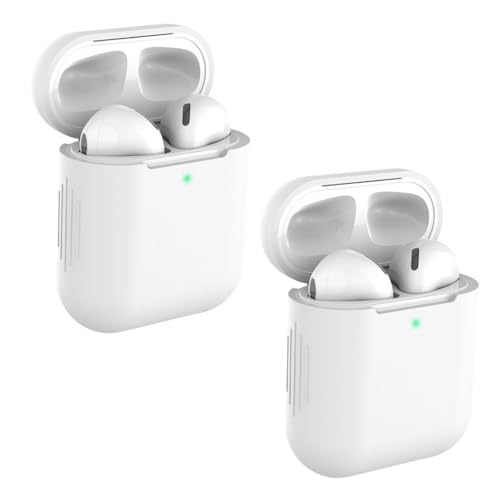 Shockproof Silicone Case Precise Fit Not Slip Design Lightweight Strong Cover Effect Resistant Cases for Earbud - color: White