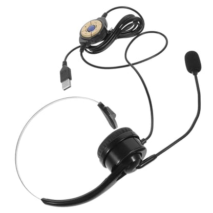 LABRIMP USB Computer Earphone with Microphone Noise Cancelling Gaming Headset Comfortable Single Ear Courses Skype Chats and Call Centers