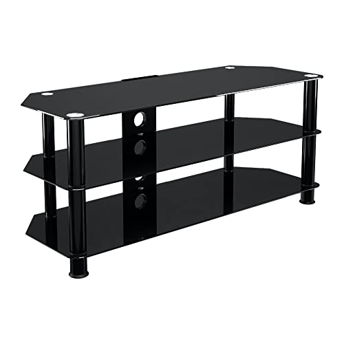 AVF Steel Glass TV Stand with Cable Management for up to 55" TVs in Black