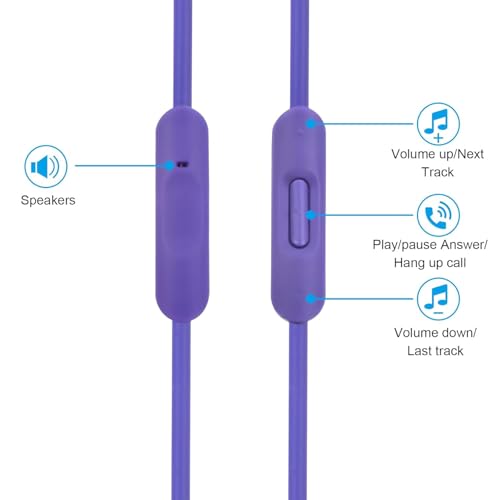 Replacement Audio Cable Cord Wire with in-line Microphone and Control Compatible with Beats Headphones Solo, Studio, Pro, Detox, Wireless, Mixr, Executive, Pill (Purple) - color: Purple