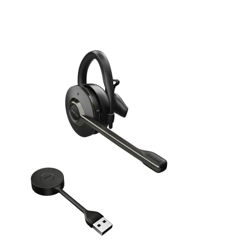 Jabra Engage 55 SE (Second Edition) Convertible Wireless Headset w/Charging Stand and Link 400 USB-A DECT Adapter – Works with All UC Platforms Like Google Meet & Zoom, Black - size: USB-A Adapter, style: All Platforms