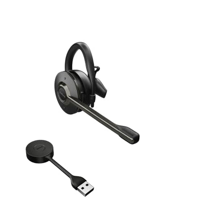 Jabra Engage 55 SE (Second Edition) Convertible Wireless Headset w/Charging Stand and Link 400 USB-A DECT Adapter – Works with All UC Platforms Like Google Meet & Zoom, Black - size: USB-A Adapter, style: All Platforms