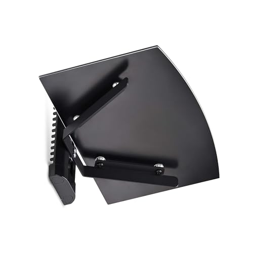 StarTech Floating Wall-Mounted AV Shelf, Tempered Glass Shelf | Adjustable Height Shelf For Under TV AV Equipment, 1B-WALL-MOUNT-SHELF - style: Single