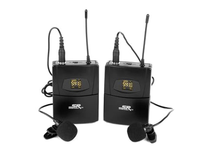 Monoprice UHF Dual Lavalier Wireless Microphones System - 200-Channel, For Church Services, Business Meetings, or Karaoke Singing - Stage Right Series