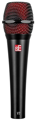 SE ELECTRONICS V7 Dynamic Microphone for Singing, Speech & Studio Recording - XLR Handheld Professional Microphone with Supercardioid Aluminum Voice Coil for Huge Gain Before Feedback - Black | Supercardioid Aluminum Voice Coil for Huge Gain Before Feedba