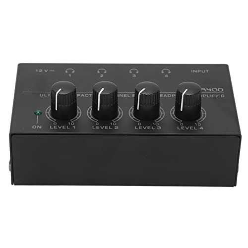 헤드폰 앰프 4 채널 HA400 스테레오 컴팩트 저소음 미국 플러그 100-240VAC 0.6cm(1/4인치) TS 커넥터 포함