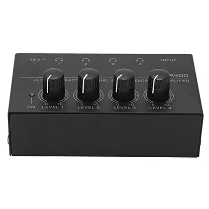 헤드폰 앰프 4 채널 HA400 스테레오 컴팩트 저소음 미국 플러그 100-240VAC 0.6cm(1/4인치) TS 커넥터 포함