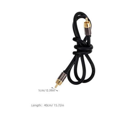 Cabilock Audio Cable 1 Meter Coaxial Digital Audio and Video Cord Aluminum Alloy Shell Black-Gold for Home Theater Speaker and DVD Amplifier