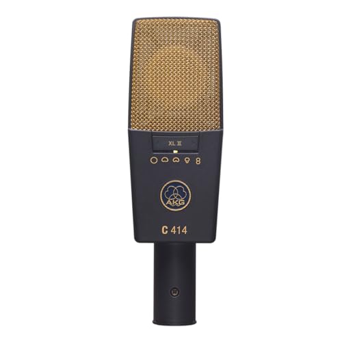 AKG Pro Audio C414 XLII Studio Grade Professional Large Diaphragm, Dual-Capsule, Vocal and Instrument Condenser Microphone with Rugged Aluminum Carrying Case. XLR Connector. Gray with Gold - style: C414 XLII Single