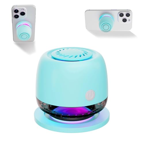 IPX67 Waterproof Shower Bluetooth Speaker,Magnetic Speakers,Wireless Induction Bluetooth Speaker with 6 RGB Light,Ideal Gift for Men,Women,Outdoor,Camping,Party,Room,Car,Home (Cyan Green)