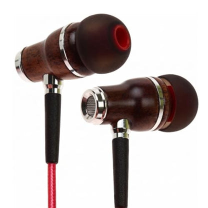 Symphonized Wired Earbuds with Microphone – Noise Isolation Ear Buds with Mic, in Ear Headphones Wire for Computer & Phone, Earphones 3.5 mm Jack - color: Nylon Red, style: Aux 3.5mm