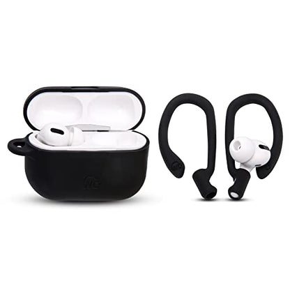 WC HookZ - Patented Upgraded Over Ear Hooks for AirPods Pro 1, 2 & AirPods 1, 2 & 3- Two Size Pairs Included in Package, Unique Left & Right Hook, Made by Wicked Cushions | Pitch Black - color: Black