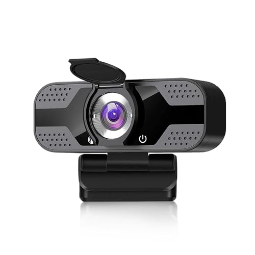 2K QHD Webcam with Privacy Cover, Microphone, Web Computer Camera, Plug and Play,for Zoom/Skype/Teams, Conferencing and Video Calling JW-05B (Webcam W/O Tripod)