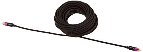 Amazon Basics 1 RCA Audio Cable for Subwoofer, Sound System, Amplifiers, Active Speakers with Gold-Plated Plugs, 50 Feet, Black - size: 50 feet