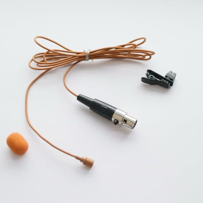WL35 Professional Clip-On Lavalier Condenser Microphone for Shure ULX SLX PGX GLX QLX U1 UR1 BeltPack Microphones System Parts with TA4F Mini XLR 4Pin Plug (Brown) - color: Brown