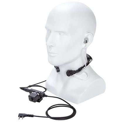 Throat Mic Tactical Earpiece U94 PTT 2 Pin TK Jack 7.0mm Plug Push to Talk Headset for Baofeng UV5R BF-F8HP UV-17 BF888S Quansheng UV-K58 UV-K6 Walkie Talkie for Kenwood TYT