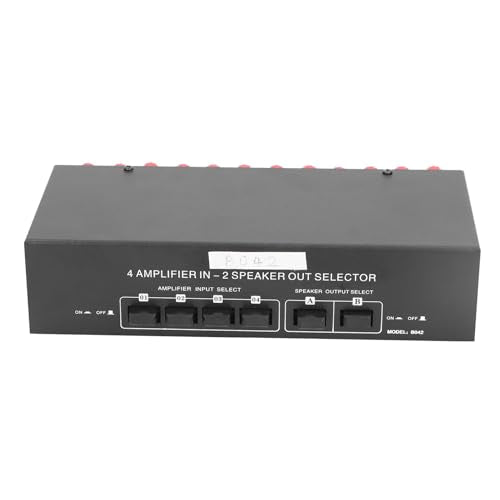 Audio Selector Box, 2 Speaker Out Passive Selector Switch Manual Switching Wide Compatibility for Music