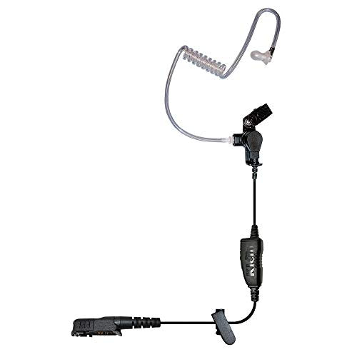 Klein Electronics Star M9 Single-Wire Earpiece with Surveillance Style Acoustic Tube for Motorola Compatible Models (Works with M9 Connector pin) | Clear Quick-Disconnect Audio Tube and Clothing Clip