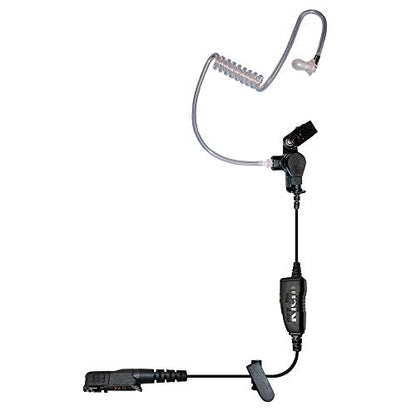 Klein Electronics Star M9 Single-Wire Earpiece with Surveillance Style Acoustic Tube for Motorola Compatible Models (Works with M9 Connector pin) | Clear Quick-Disconnect Audio Tube and Clothing Clip
