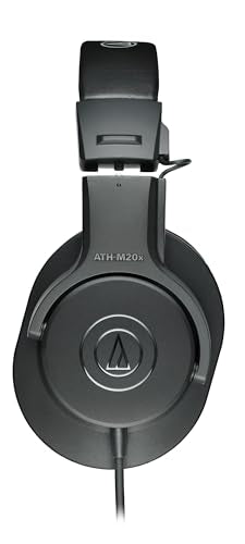 Audio-Technica ATH-M20x Professional Monitor Headphones - Black Bundle with Case and Austin Bazaar Polishing Cloth - color: Black, style: M20x