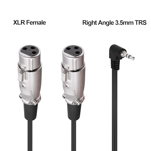 3.5mm TRS to XLR Female Microphone Y Splitter Cable 1.8M | 90 Degree 1/8 inch to Dual XLR Audio StereoPatch Cord,for Microphone Mixer Speaker Amplifer - style: female
