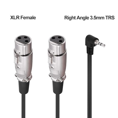 3.5mm TRS to XLR Female Microphone Y Splitter Cable 1.8M | 90 Degree 1/8 inch to Dual XLR Audio StereoPatch Cord,for Microphone Mixer Speaker Amplifer - style: female