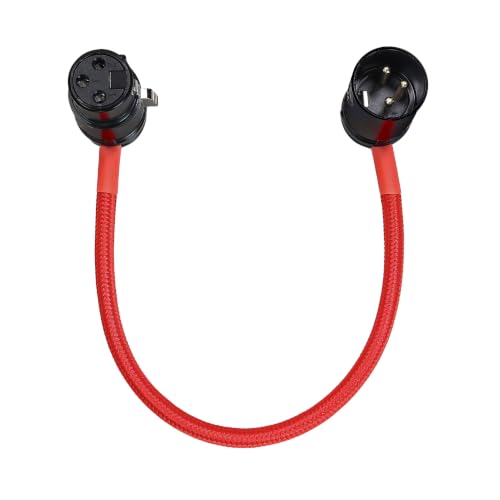 KONDOR BLUE | 8 Inch Straight Low Profile Right Angle XLR Cable, 3-Pin Male to Female | Adjustable Angle Connectors, Shielded Balanced Audio for Cameras, Microphones, Mixers, Recorders | Red