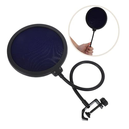 YARNOW Microphone Windscreen with Mesh Design Pop Filter for Noise Reduction Live Broadcasting Podcasts and Home Studios Durable and Washable Protective Cover Large