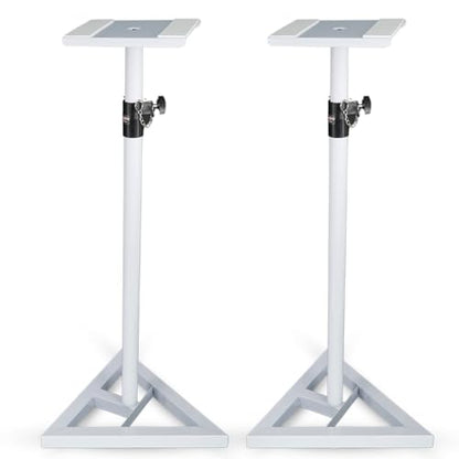 5 Core Speaker Stand Pair Heavy Duty Adjustable Telescoping Height 59.5" Triangle Base DJ PA Stands Mount 100Lb Capacity - SS TRI Base 64 WH