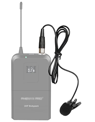Lavalier Lapel Microphone with Mini XLR Jack, Hand-Free Clip-on Lapel Mic Compatible with Wireless Mic System UHF bodypacks Voice Amplifier