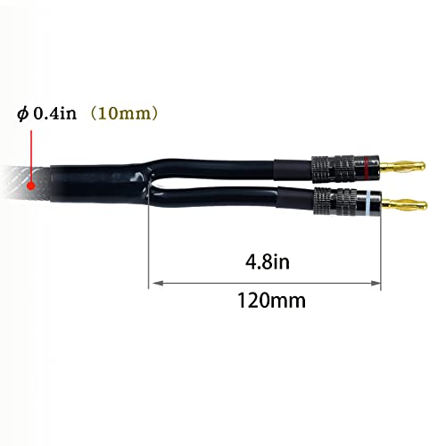 Arklove 3m(10피트) 14awg 프리미엄 튼튼한 브레이드 와이어 듀얼 바나나-나사 타입 2핀 금 도금 플러그 스피커 케이블 OFC 무산소 구리 1개 - size: 10ft