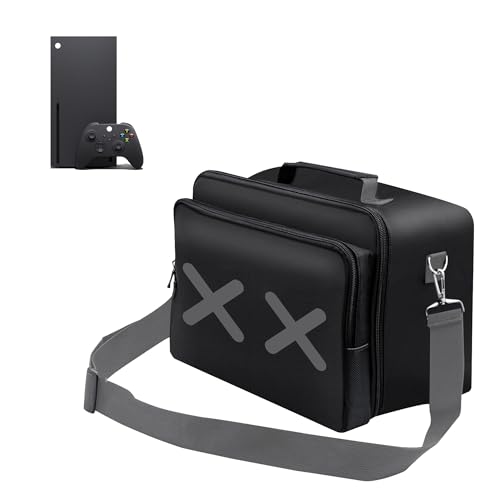 Travel Case Bag Carrying Case Game Storage Bag Protective Case for Xbox Series X Console/Controller/Cables/Multiple Pockets for Gaming Accessories