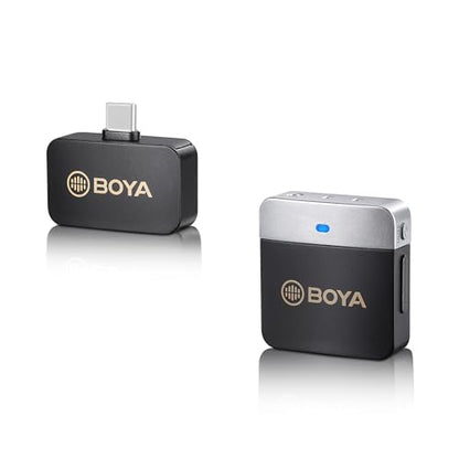 BOYA Wireless Lavalier Microphone 2.4GHz Duan Channel Wireless Micrrophone System with Transmitter and 1 Receiver for Camera iPhone Android Phone Video Recording YouTube Vlog Live Streaming (BY-M1V3) - size: BY-M1V3