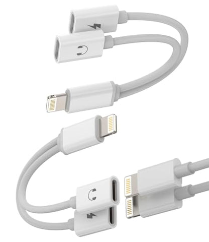 Lightning to 3 5mm Headphone Jack Adapter (2 Pack) for Apple for iPhone Fast Charging HiFi Audio Splitter Cable Aux Mic MFi Certified for iPhone 14 Plus 13 Mini 12 11 Pro Max X 7 8 for iPad Air IP-BF