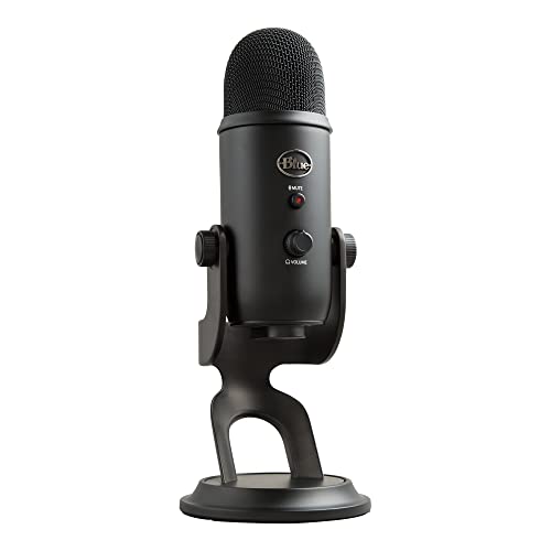 Logitech for Creators Blue Yeti USB Microphone for PC, Podcast, Gaming, Streaming - 4 Pickup Pattern, Plug and Play Condenser Computer Mic, Blackout with Signature Series EVA Waterproof Travel Case