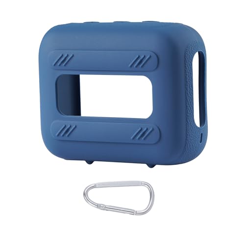 for JBL Go 4 Waterproof Bluetooth Speaker Silicone Cover, Blue | Snug Fit, Portable Carabiner Clip, Shock Absorption, Drop Protection, Travel Lightweight Design, Protective Skin Case - color: Blue Case