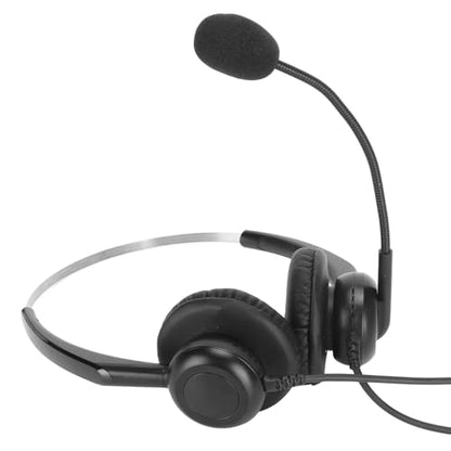 Professional Wired Business Headset Office Headset Telephone with Noise Canceling Microphone Clear Calls Hearing Adjustable Headband for Call Center Business Work (Single 3.5mm Interface) - size: Single 3.5mm Interface