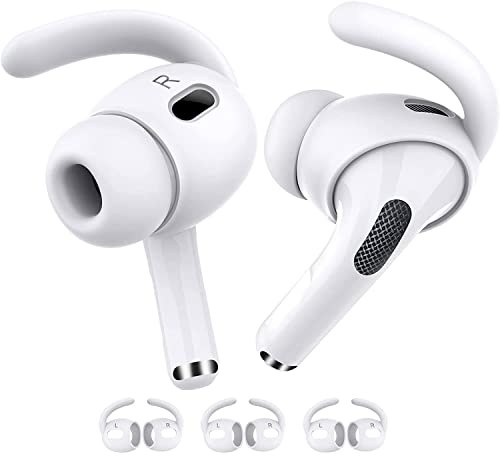 Ear Hooks Anti-Slip Ear Covers Attachment for Airpods Pro 2, 2nd Generation (2022) - 3 Pairs (White)
