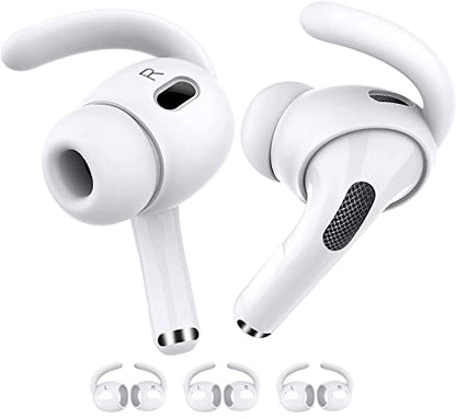 Ear Hooks Anti-Slip Ear Covers Attachment for Airpods Pro 2, 2nd Generation (2022) - 3 Pairs (White)