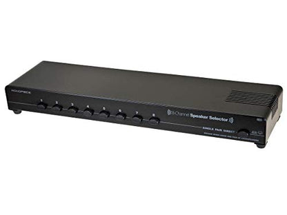 Monoprice 108230 8-Channel Speaker Selector - Black With Impedance Matching Protection, Up To 200 Watts Per Ch. Perfect for Home Theater Audio
